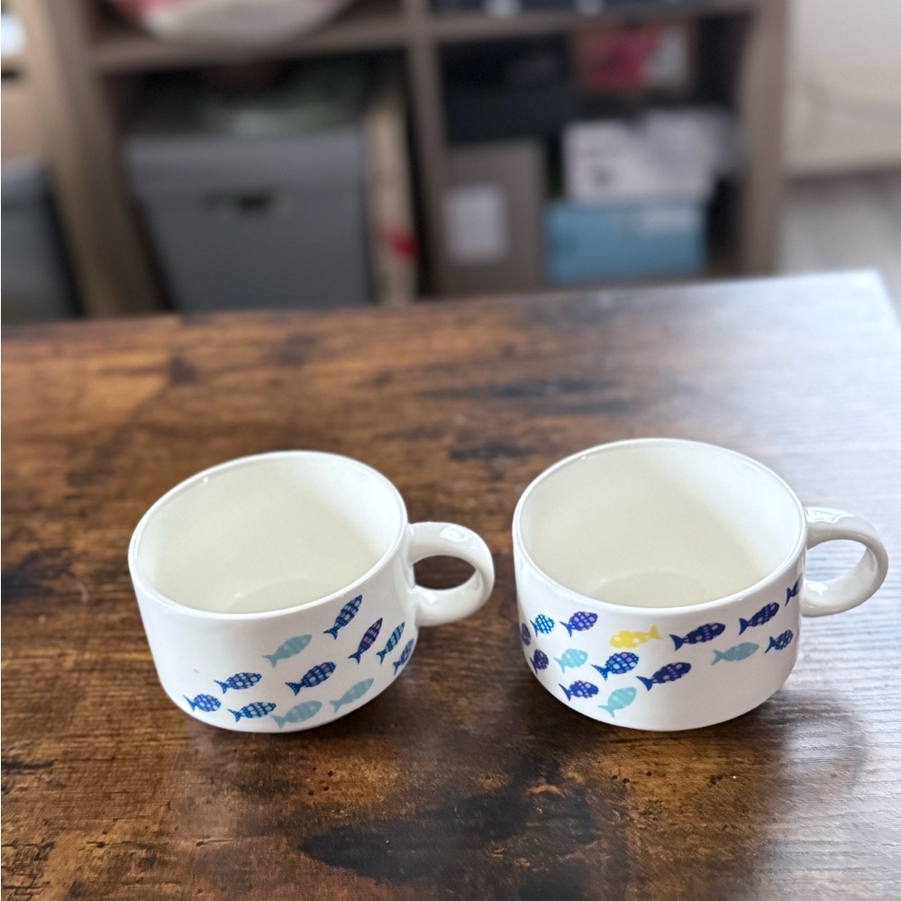 Nautical Fish Design Ceramic Mugs